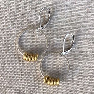 Hand Crafted Gold and Silver Hoop Earrings